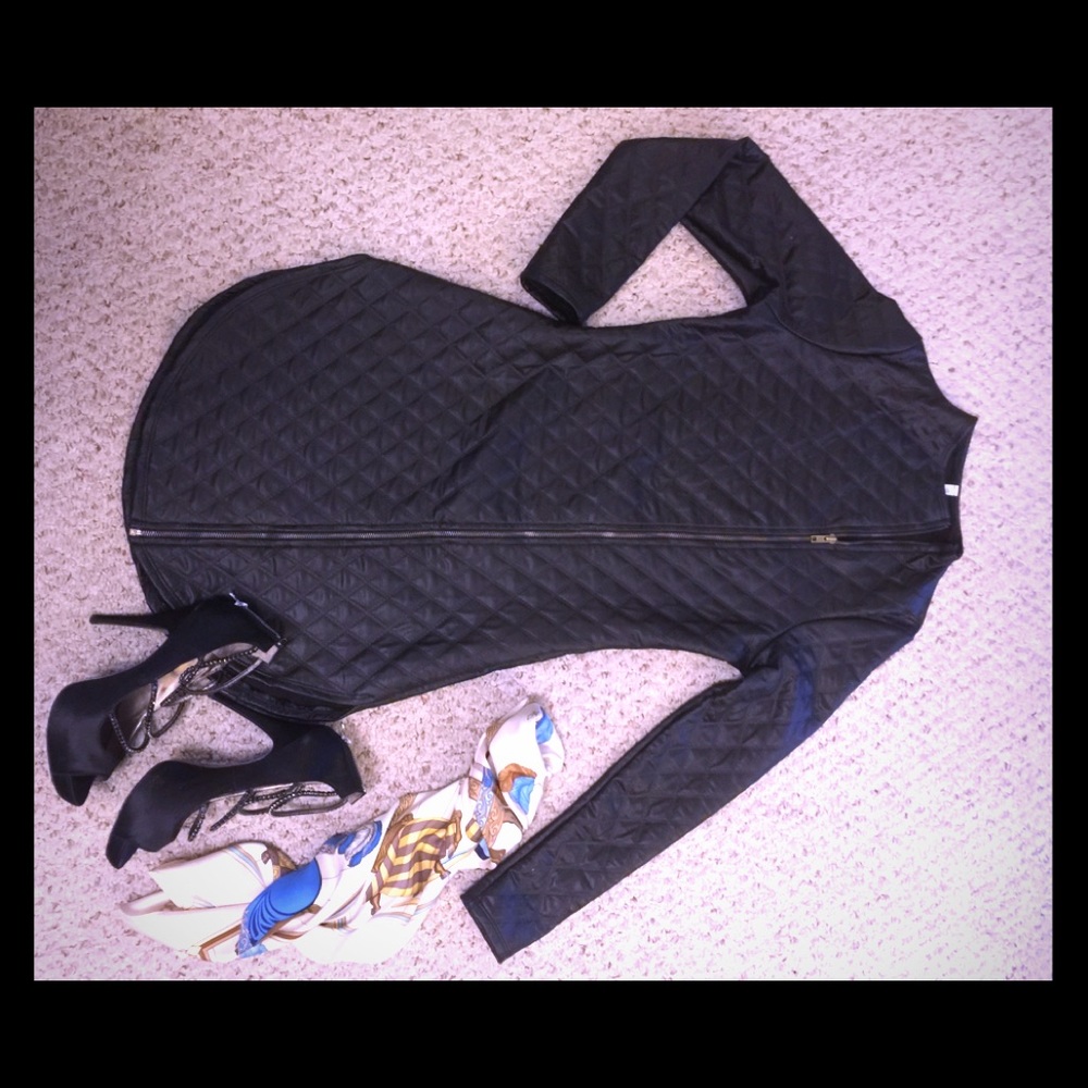 Black Faux Leather Dress